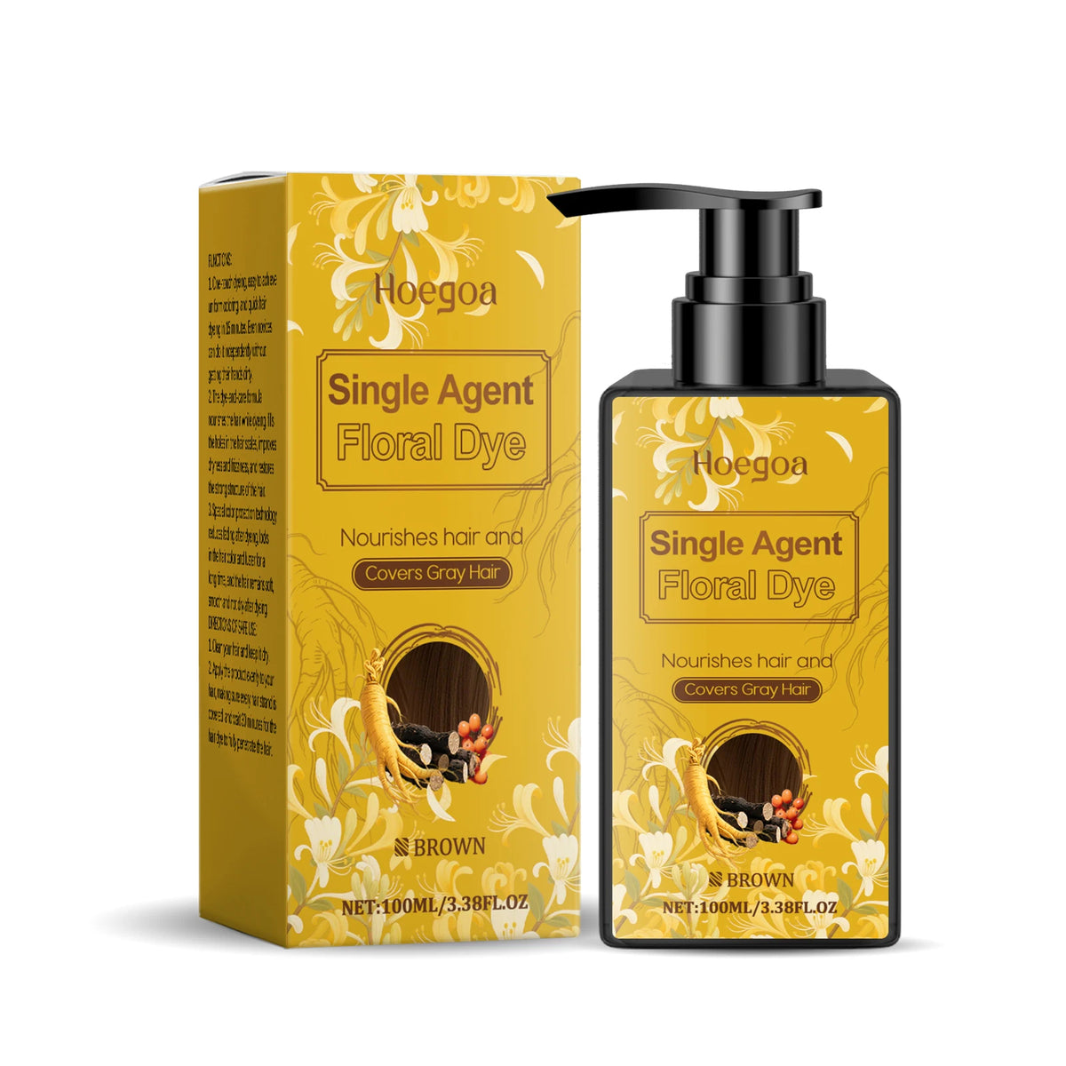 Hoegoa Herbal Hair Coloring Shampoo For Gentle Gray Coverage