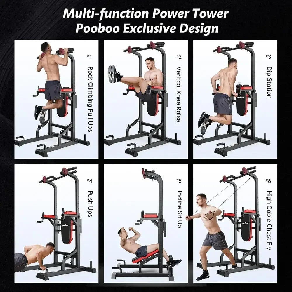 Multi-Function Adjustable Home Gym Pull-Up Bar, 450 lbs Capacity, with Elastic Resistance Bands