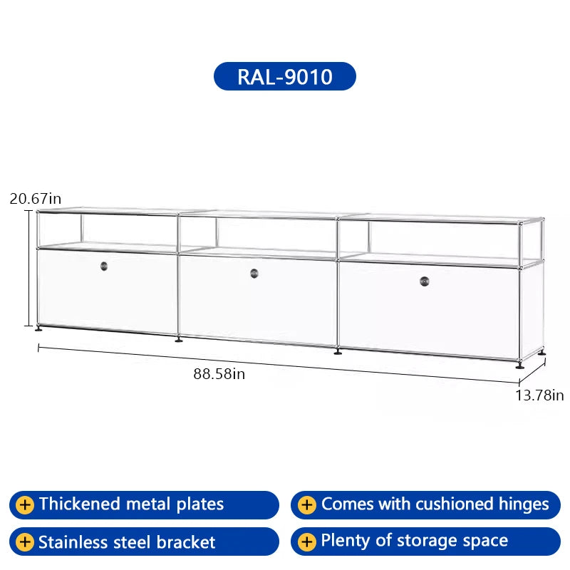 Bigcityfur Metal Corner TV Stand Storage Display Cabinet Modern