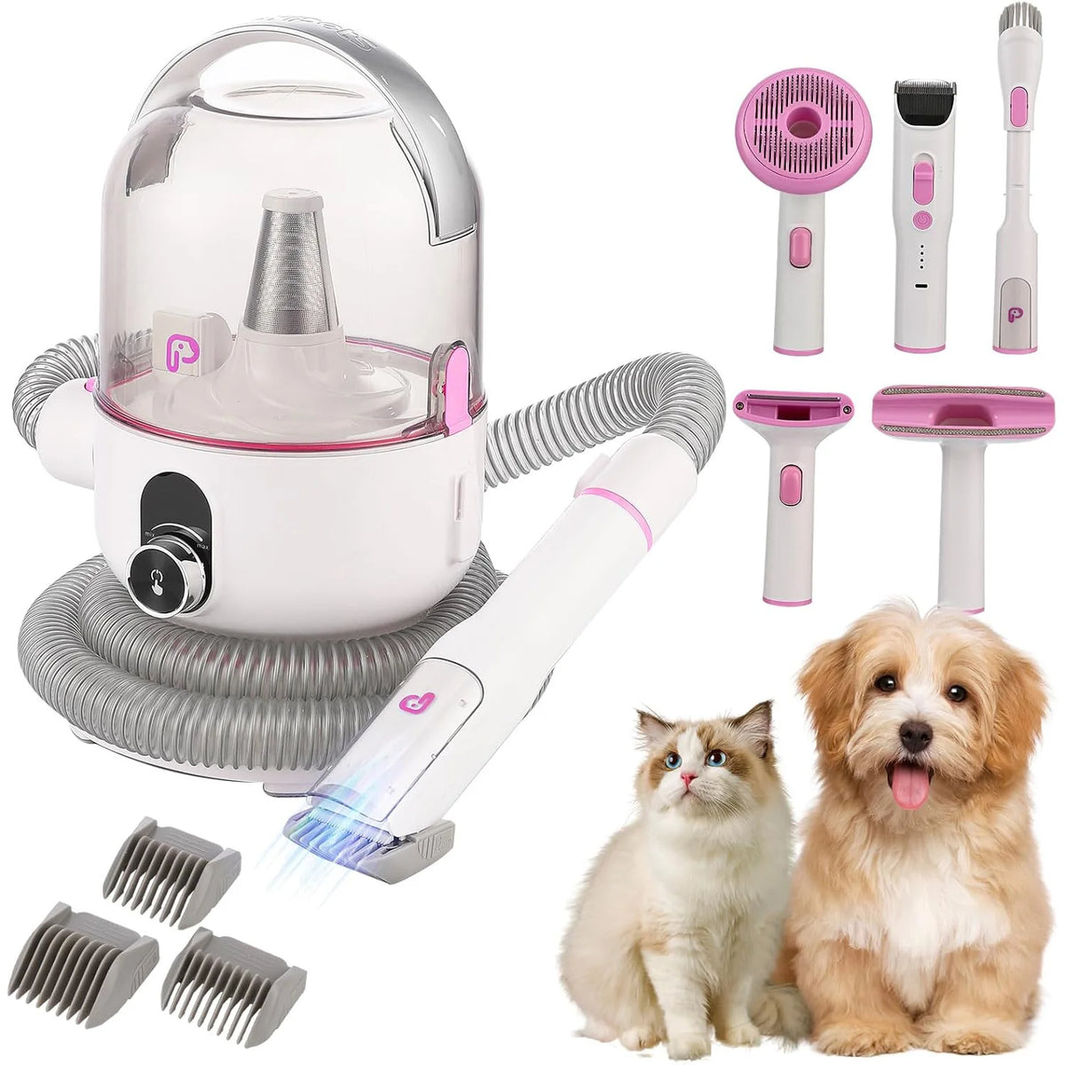 DishyKooker Pet Grooming Kit With Vacuum Suction And 5 Tools