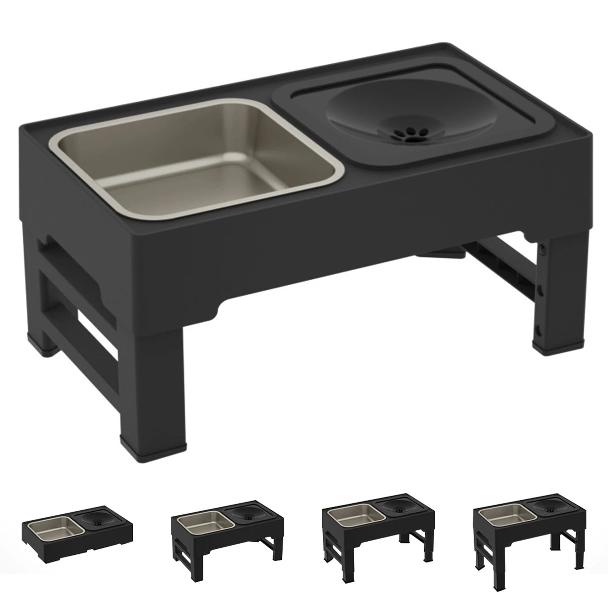 TWISTER.CK 3 In 1 Stainless Steel Slow Feed Water Bowl For Dogs