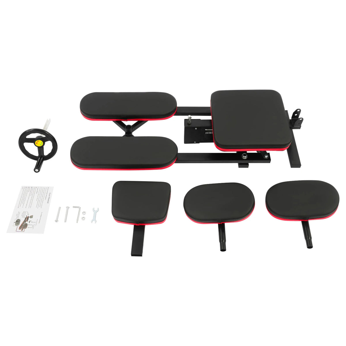 Leg Stretcher, Stretching Training Machine, 180° Adjustable Fitness Trainer, Load-Bearing 120kg, Red Border Black Style