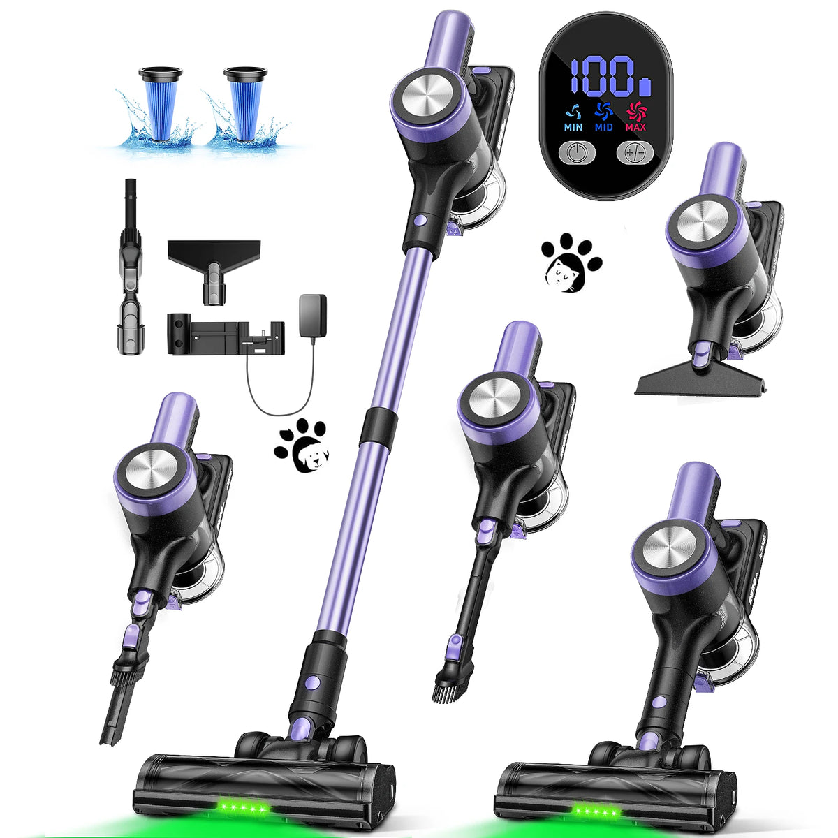 Suxiangvacc 500W Self Standing Cordless Vacuum Cleaner
