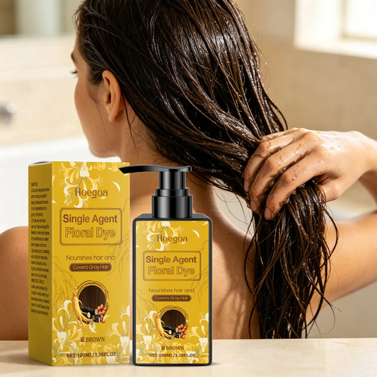 Hoegoa Herbal Hair Coloring Shampoo For Gentle Gray Coverage
