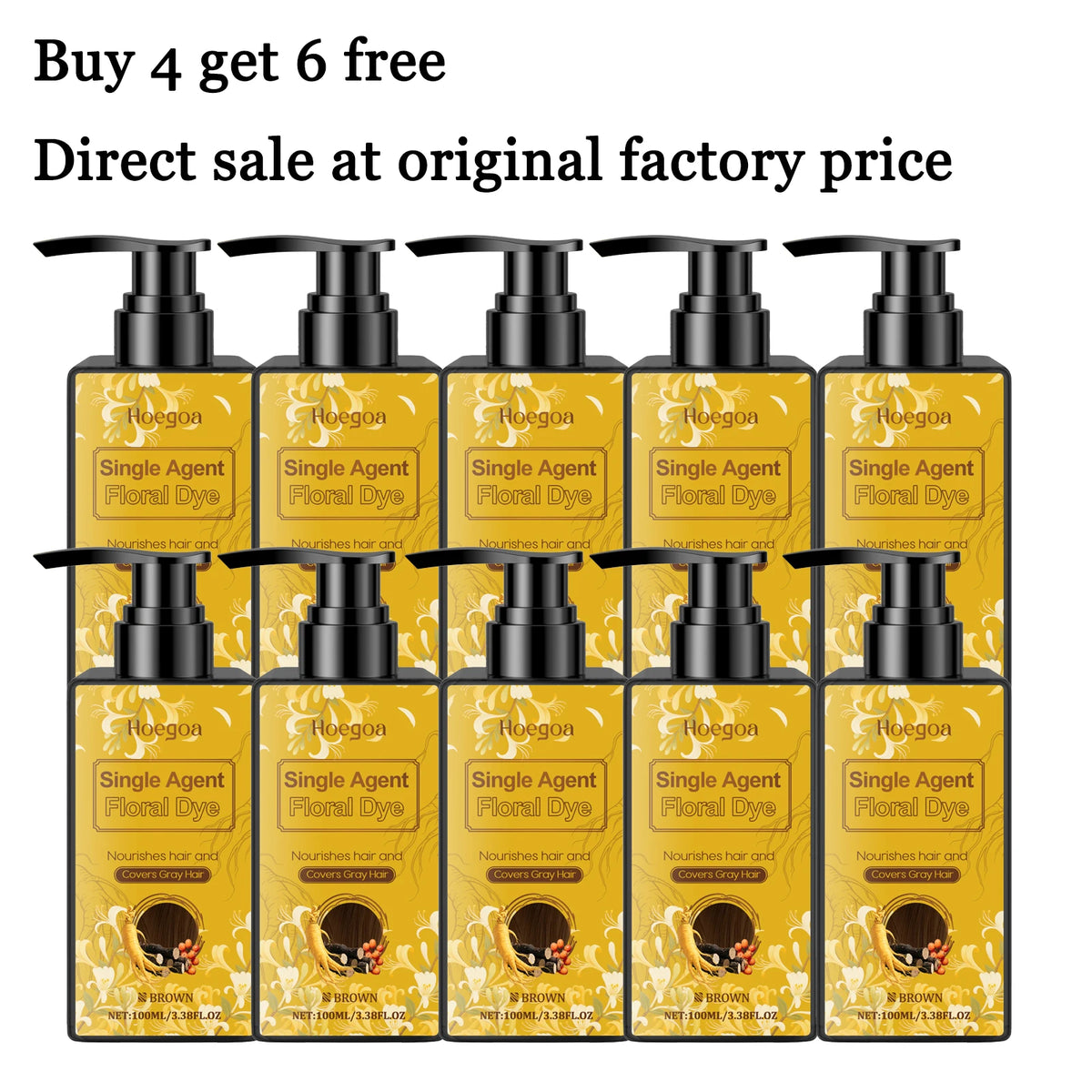 Hoegoa Herbal Hair Coloring Shampoo For Gentle Gray Coverage