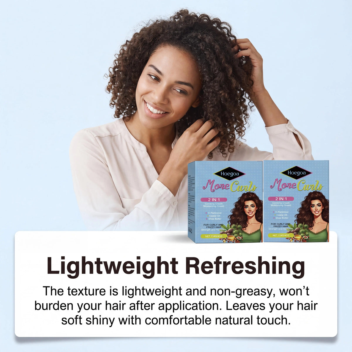 Hoegoa Shea Butter Castor Oil Leave In Conditioner Anti Frizz