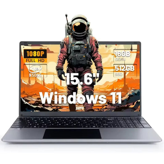 URAO LT1505 15.6 Inch Laptop 16GB DDR4 512GB SSD Intel N5095 IPS Display 1080P Windows11 38000mAh Battery Business Home Laptop