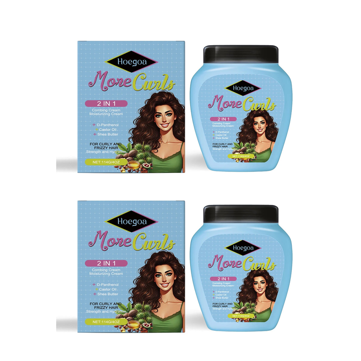 Hoegoa Shea Butter Castor Oil Leave In Conditioner Anti Frizz