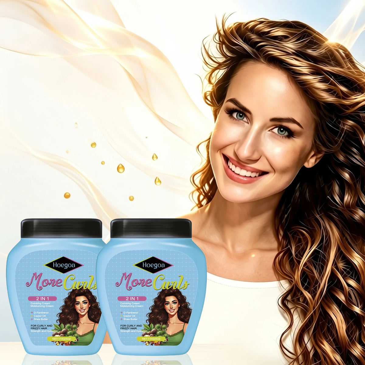 Hoegoa Shea Butter Castor Oil Leave In Conditioner Anti Frizz
