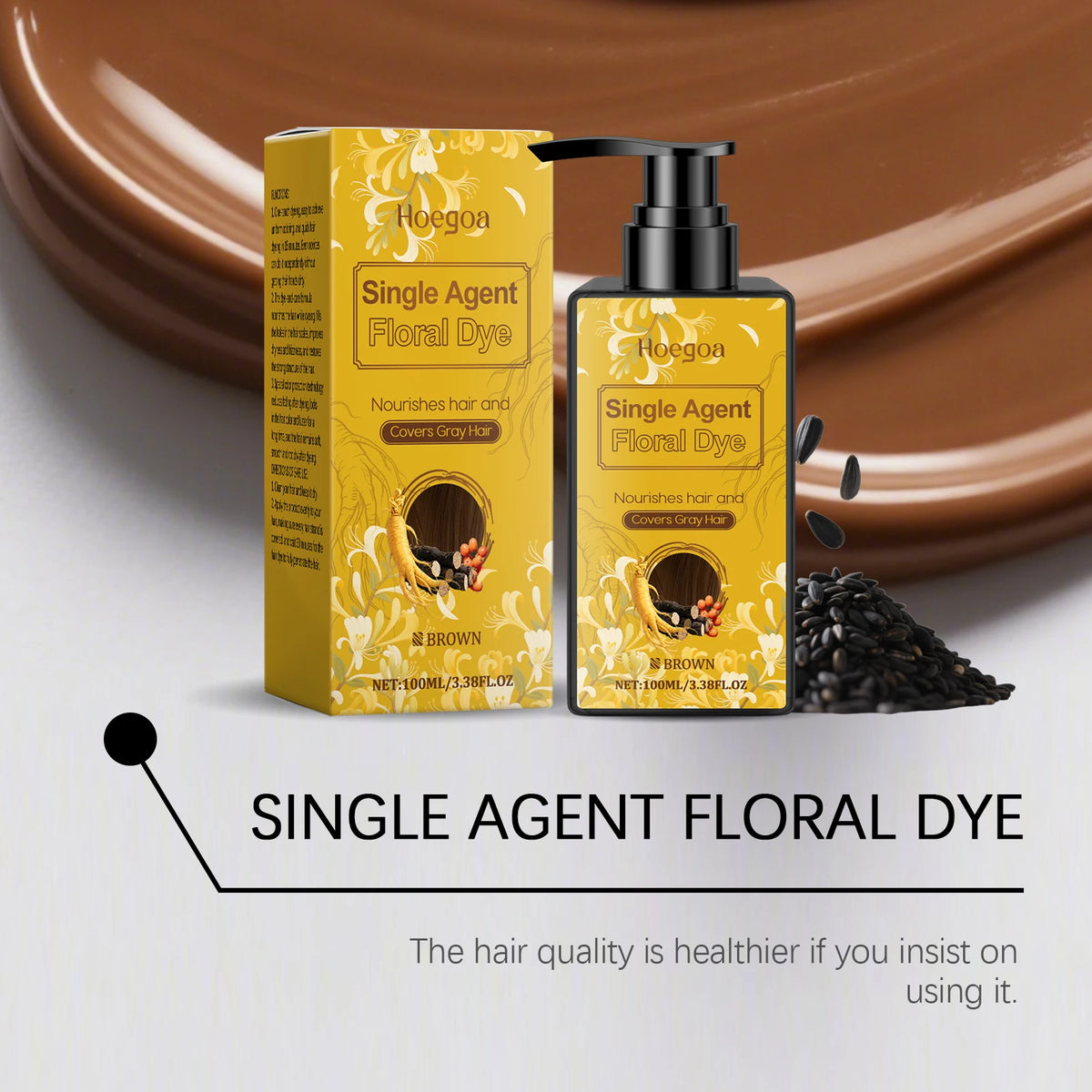 Hoegoa Herbal Hair Coloring Shampoo For Gentle Gray Coverage
