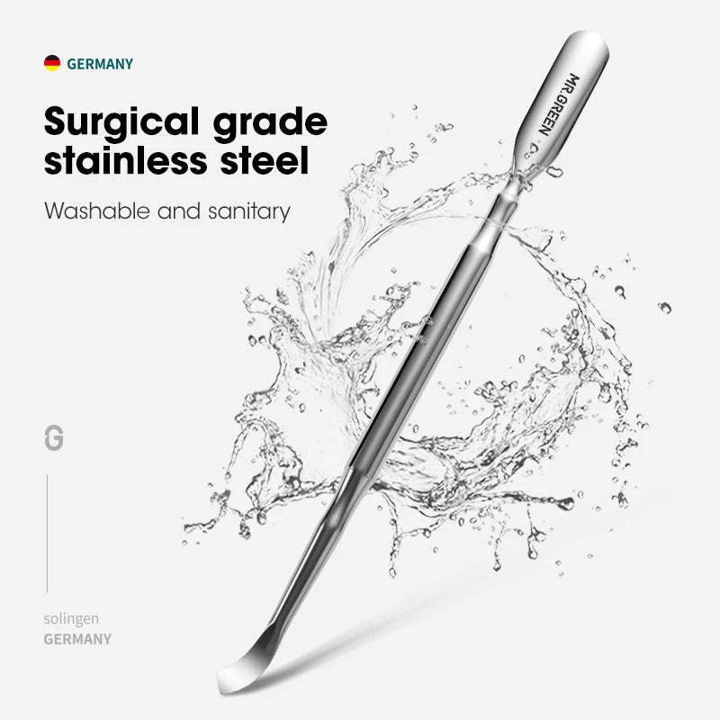 MR.GREEN Double Ended Cuticle Pusher Stainless Steel Manicure Tool