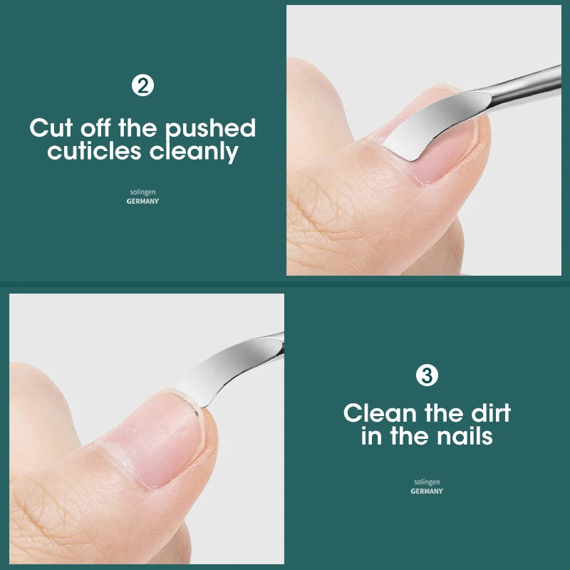 MR.GREEN Cuticle Pusher Double Ended Nail Tool Stainless Steel