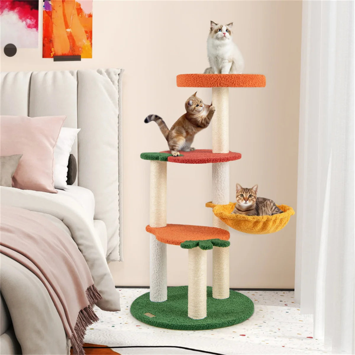 Four Layer Cat Tree Villa And Interactive Play Rest Center