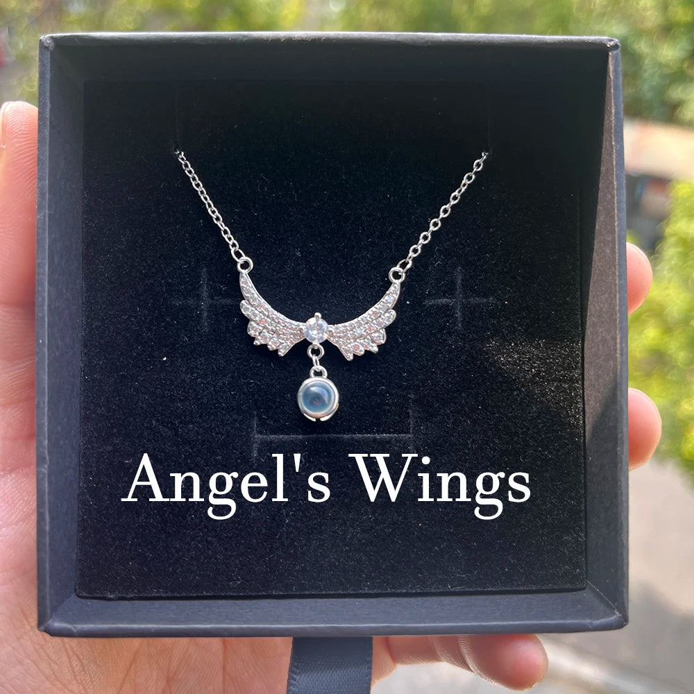 Custom Photo Projection Necklace With Stainless Steel Chain Heart Pendant