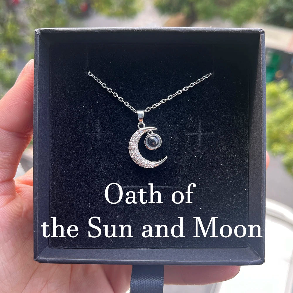 Custom Photo Projection Necklace With Stainless Steel Chain Heart Pendant