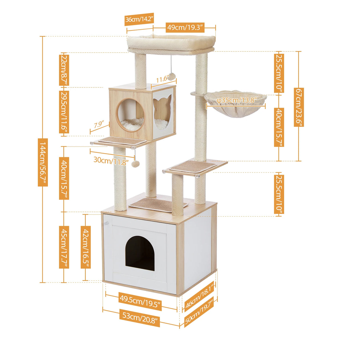 Pawz Multi Level Indoor Cat Tree Tower With Scratching Posts