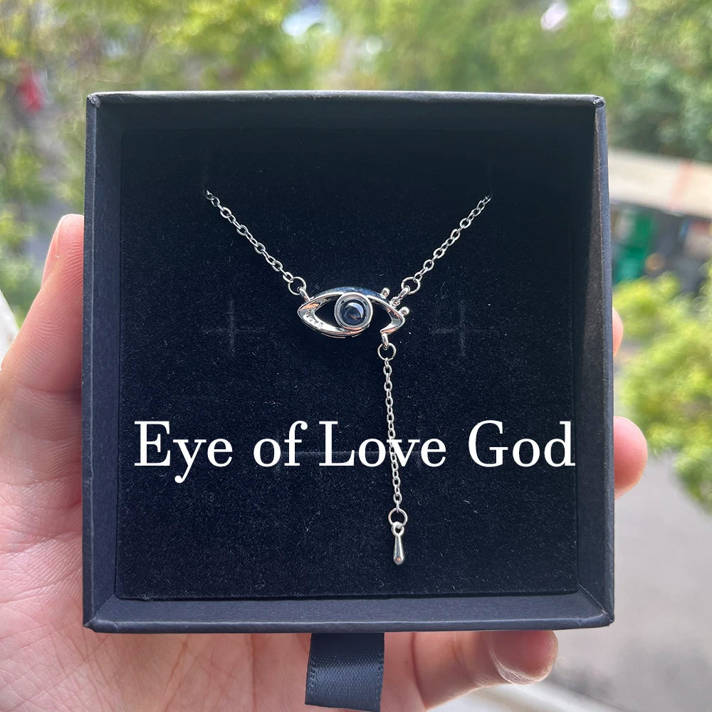 Custom Photo Projection Necklace With Stainless Steel Chain Heart Pendant