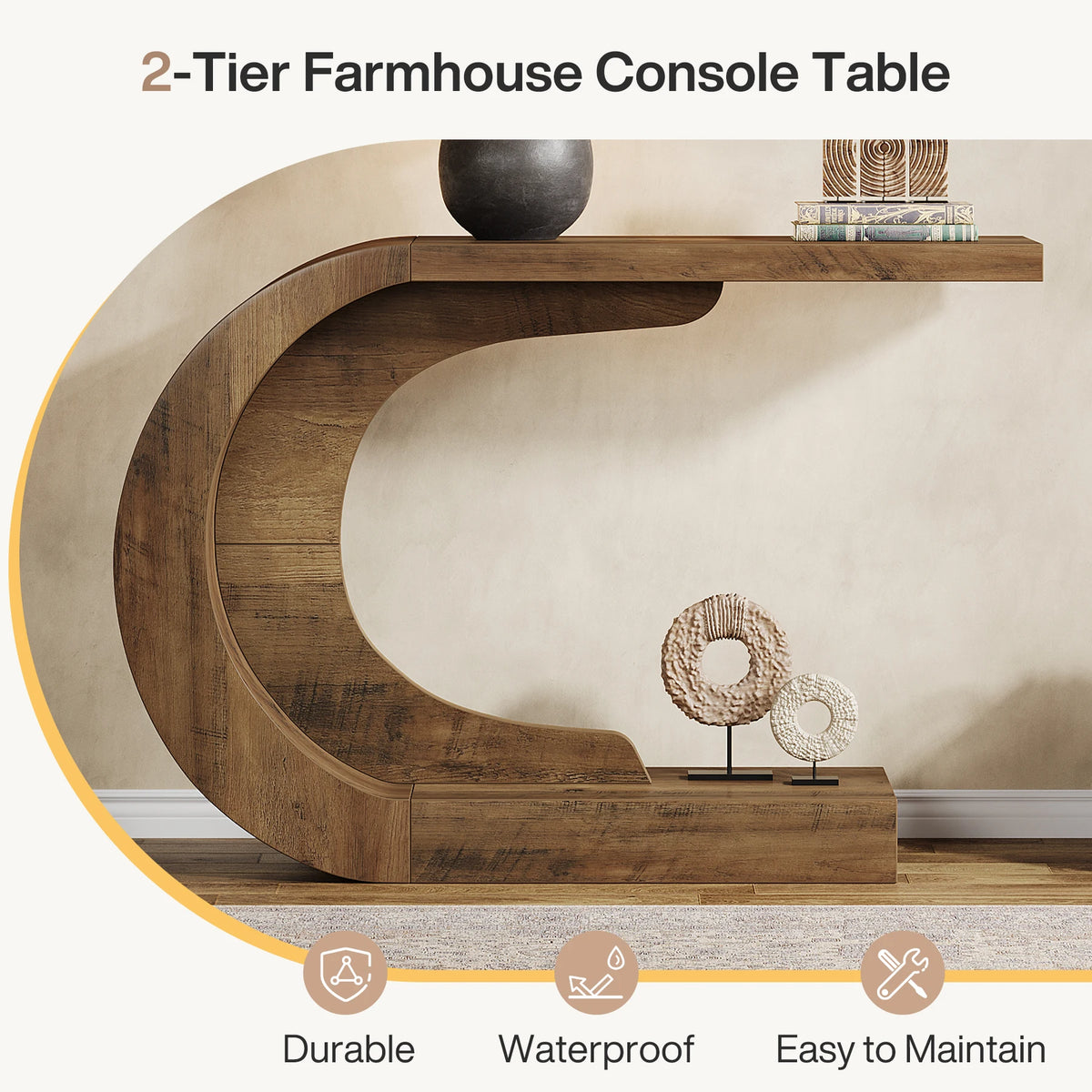 Tribesigns Mid Century Modern Wooden Console Table For Entryway