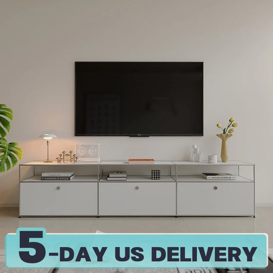 Bigcityfur Metal Corner TV Stand Storage Display Cabinet Modern