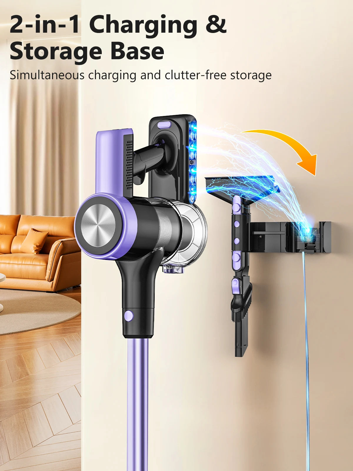 Suxiangvacc 500W Self Standing Cordless Vacuum Cleaner