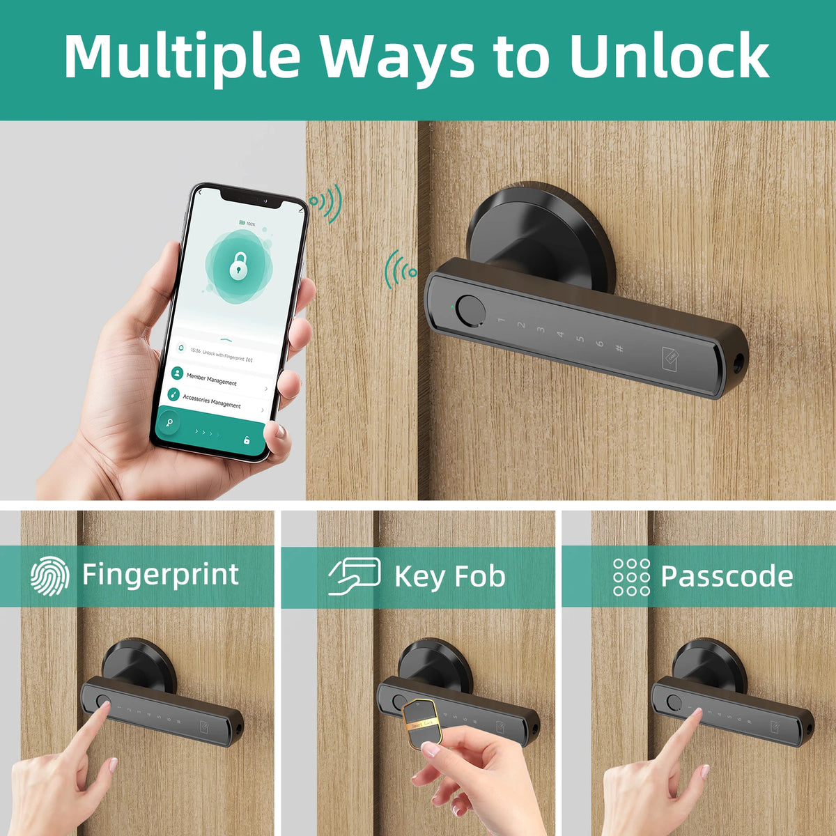 Viladepot Smart Fingerprint Door Lock With App Control Keypad