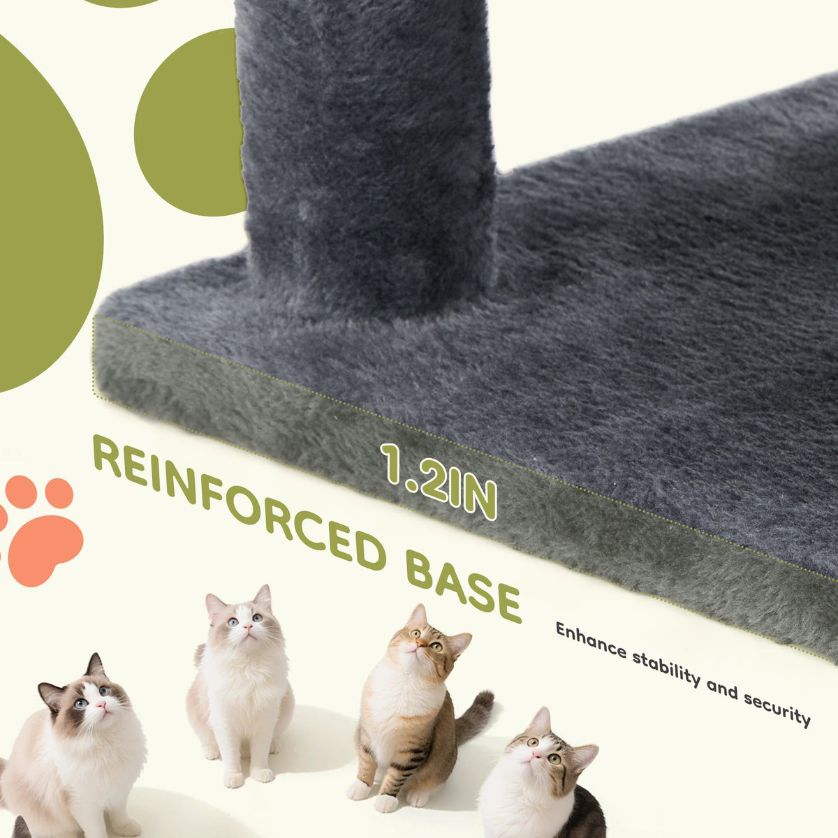JHK Multi Level Wooden Cat Tree Tower With Sisal Scratcher