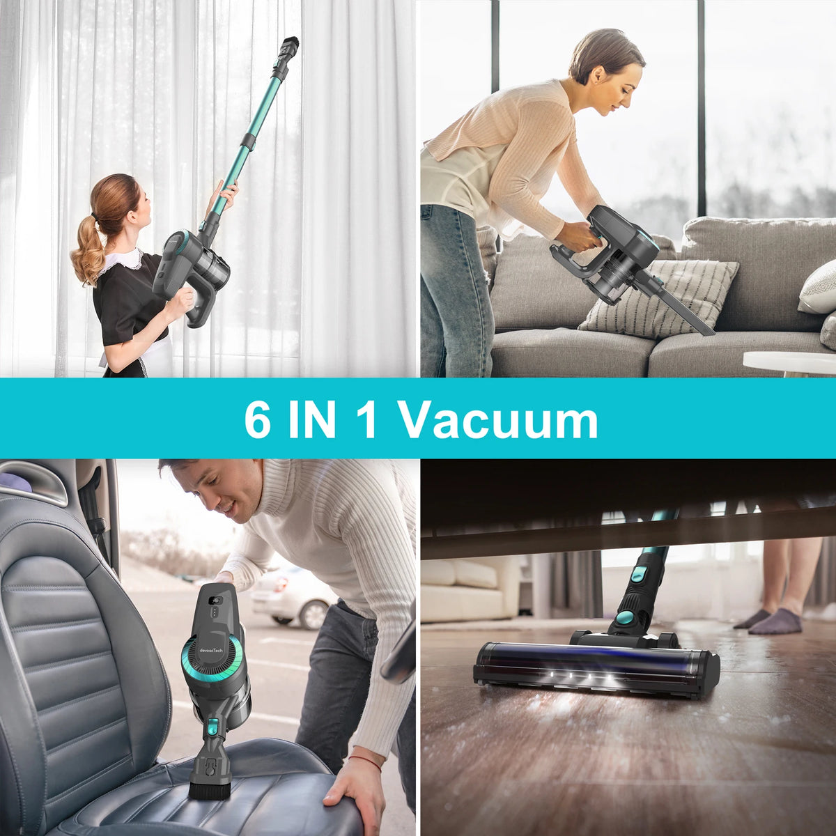 INSE N300 Cordless Upright Vacuum Cleaner 40 Minute Battery Life HEPA Filter