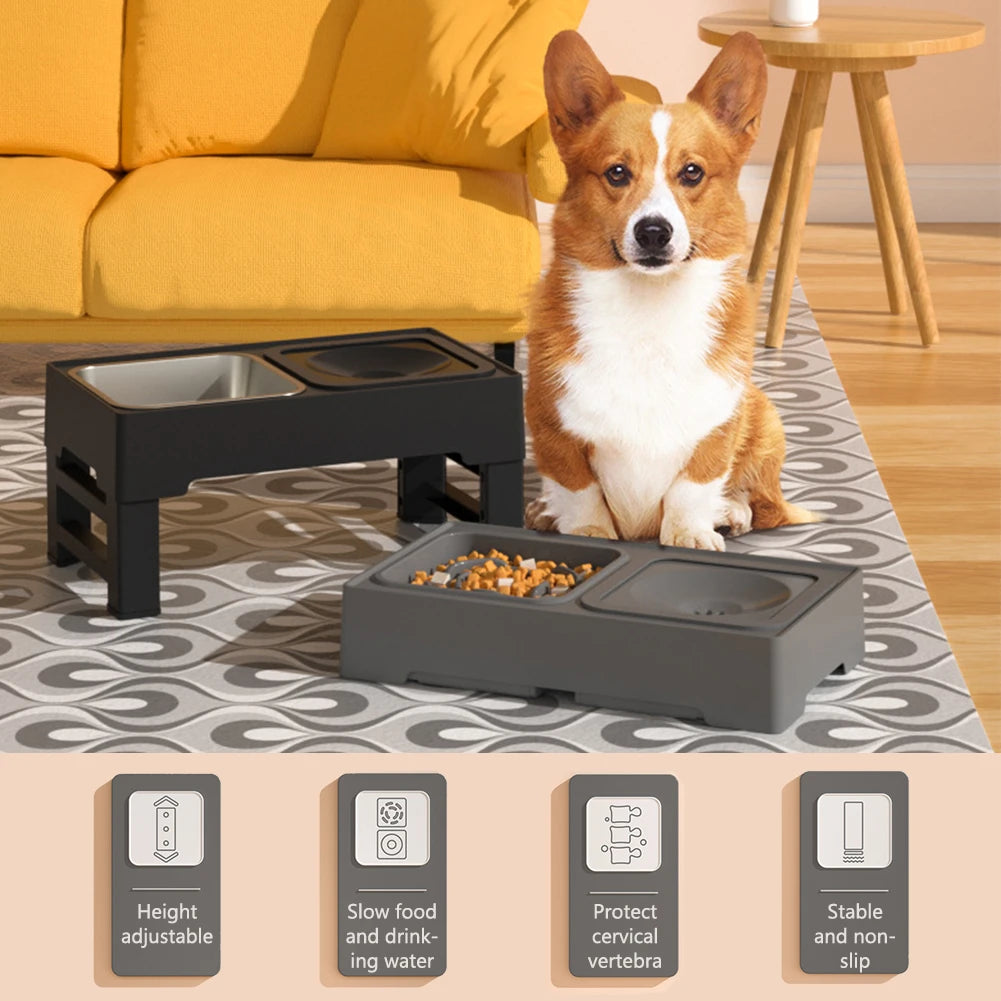 TWISTER.CK 3 In 1 Stainless Steel Slow Feed Water Bowl For Dogs
