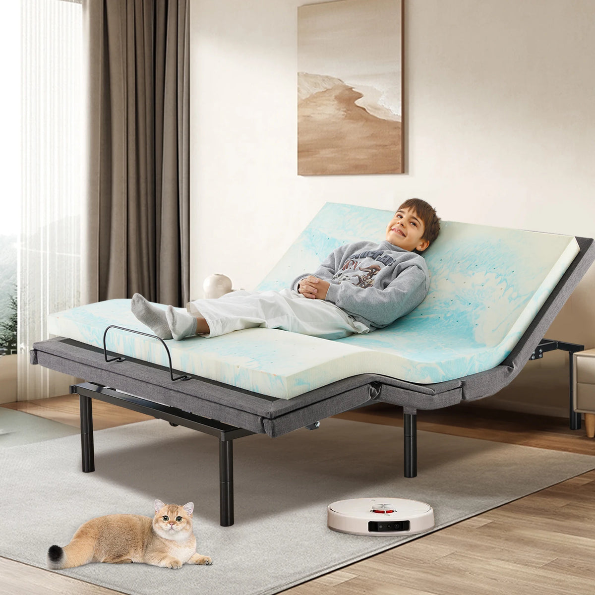 Jhk Electric Zero Gravity Adjustable Bed Frame With Usb Ports