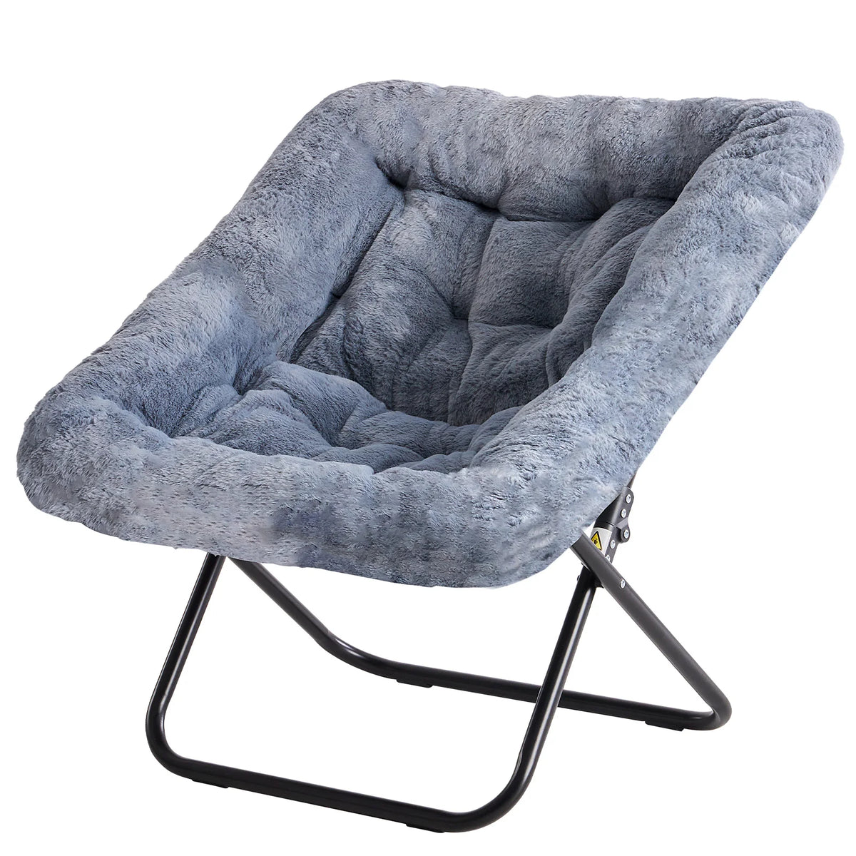 JHK Folding Lounge Saucer Chair With Padded Metal Frame