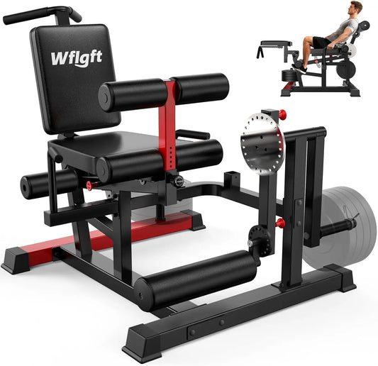 Pooboo Leg Extension and Curl Machine, 1000LB Adjustable Home Gym Leg Trainer | 4 in 1 leg trainer with quick pull-pin adjustments, 1000LB capacity and support for 1" and 2" weight plates