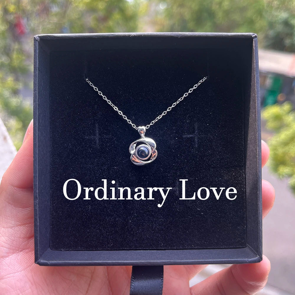 Custom Photo Projection Necklace With Stainless Steel Chain Heart Pendant