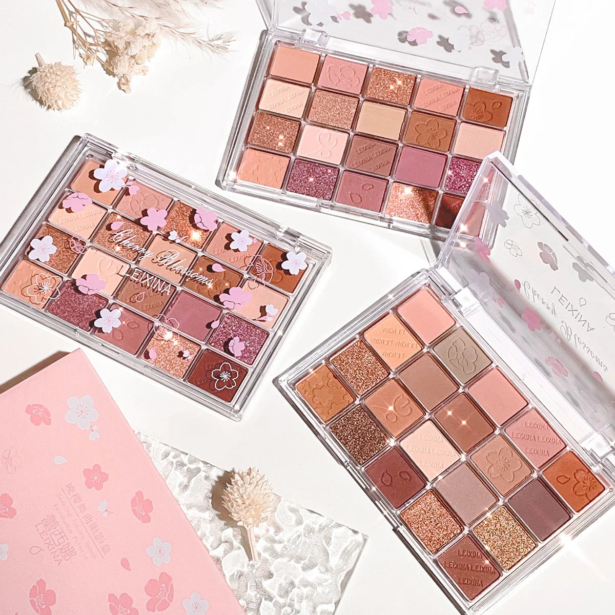Cherry Blossom Eyeshadow Palette 20-Color Matte Glitter Long-Lasting