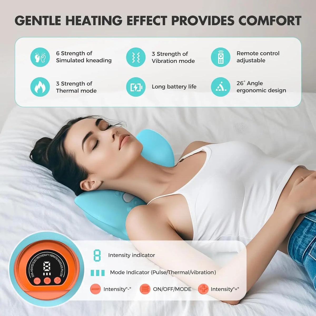 Electronic Rechargeable 3in1 Shiatsu Neck Back Massager With Remote