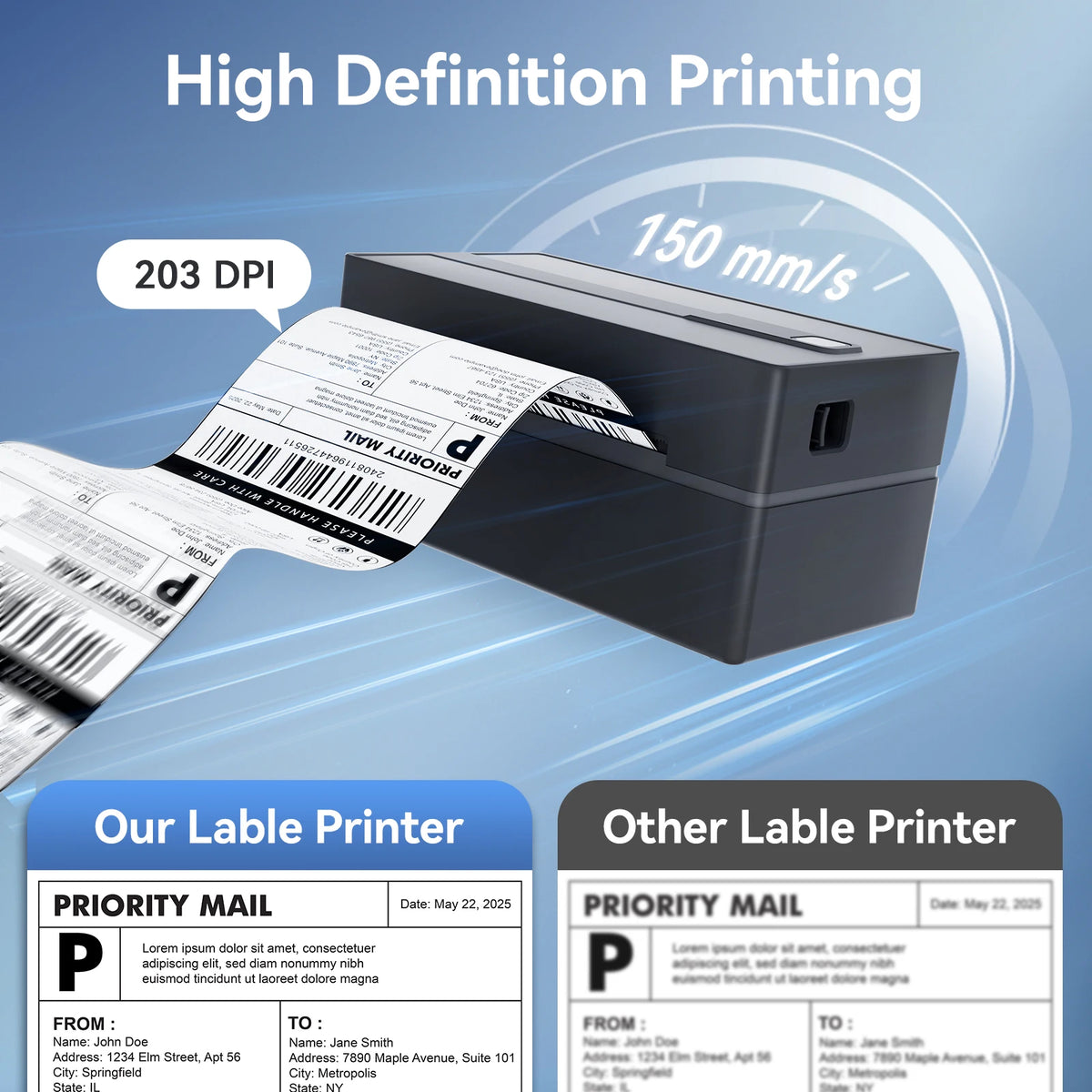 TakeYou Thermal Label Printer Portable Bluetooth USB 203DPI High Speed