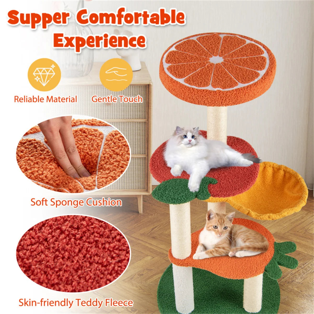 Four Layer Cat Tree Villa And Interactive Play Rest Center