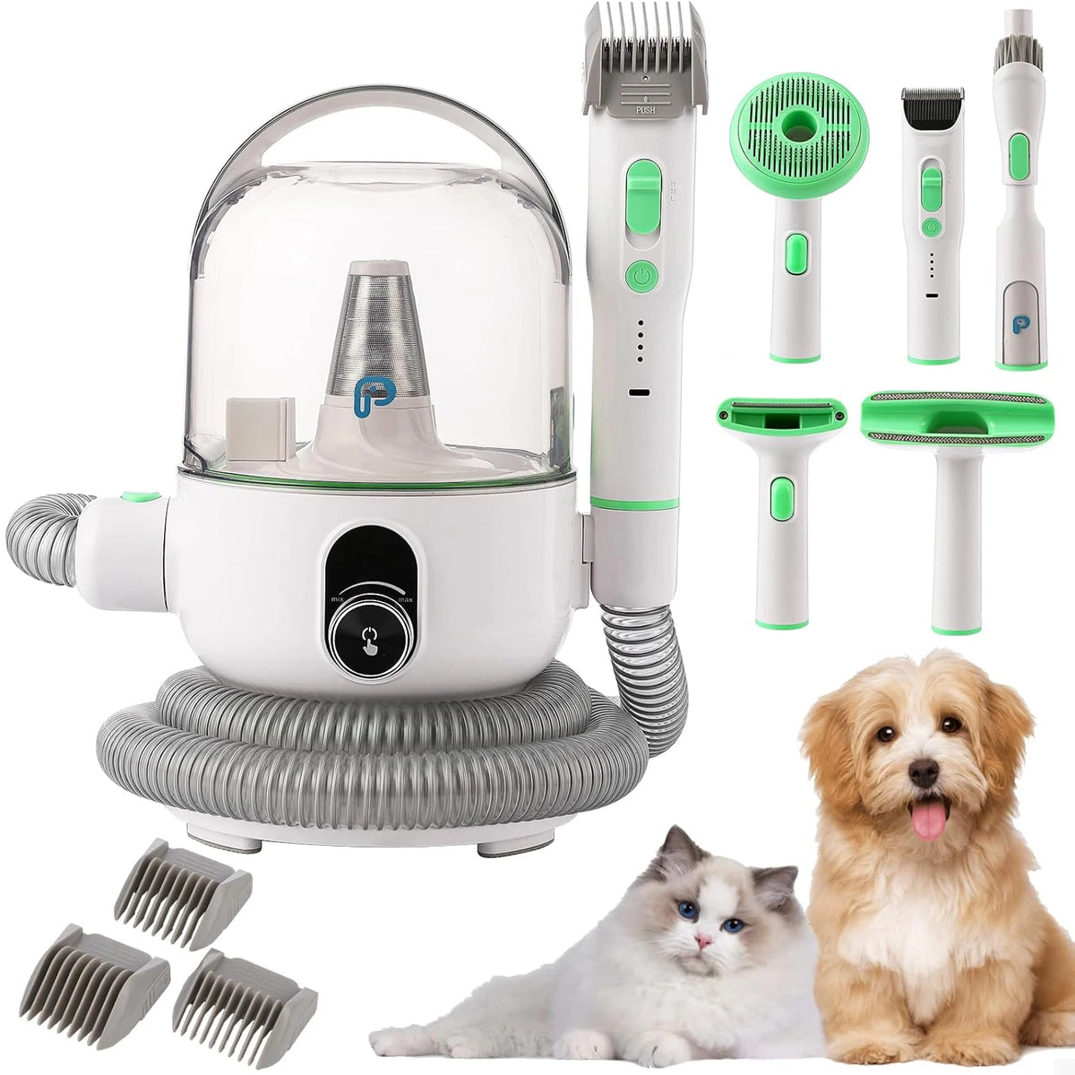 DishyKooker Pet Grooming Kit With Vacuum Suction And 5 Tools