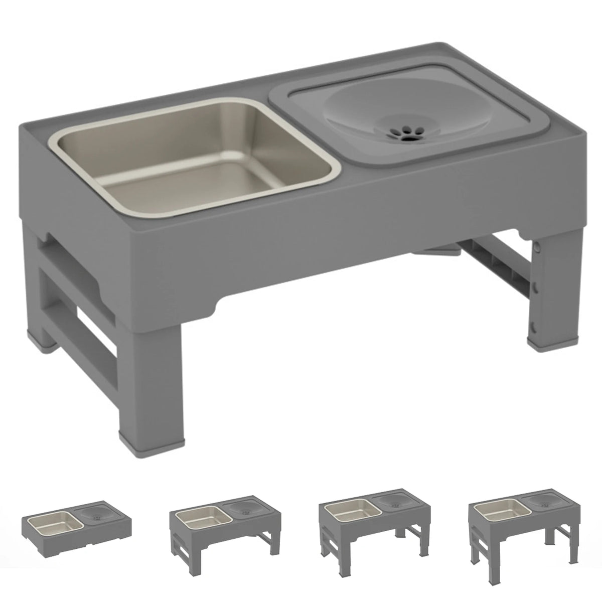 TWISTER.CK 3 In 1 Stainless Steel Slow Feed Water Bowl For Dogs