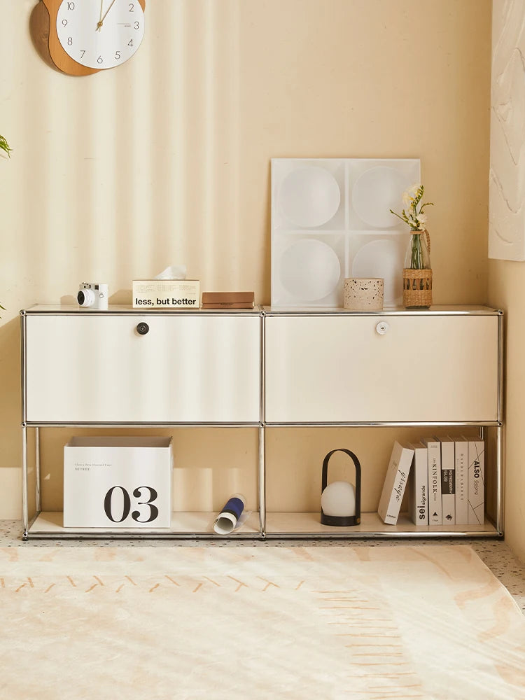Bigcityfur Metal Corner TV Stand Storage Display Cabinet Modern