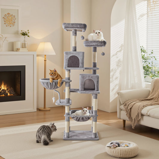 JHK Multi Level Cat Tree Natural Sisal Scratching Posts