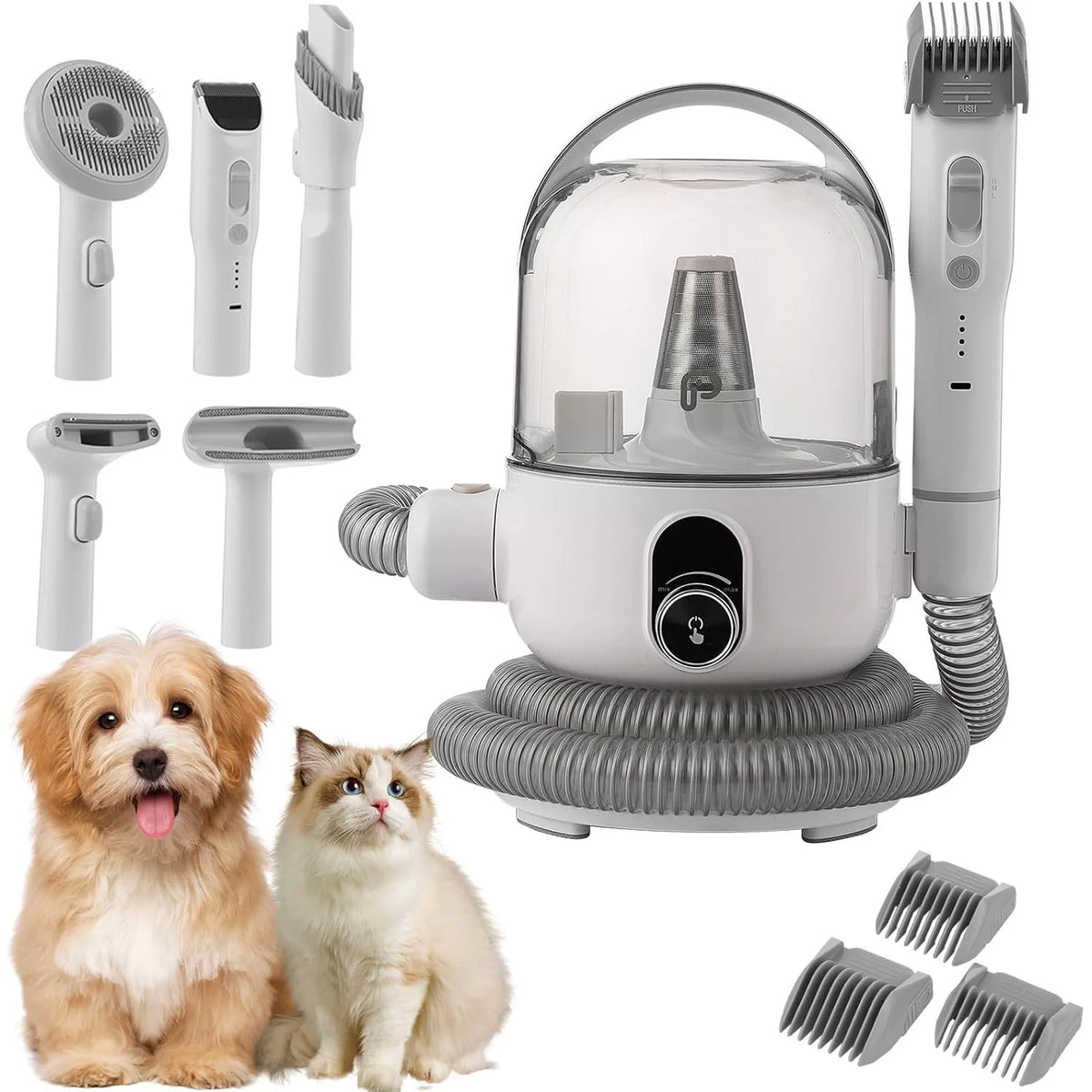 DishyKooker Pet Grooming Kit With Vacuum Suction And 5 Tools