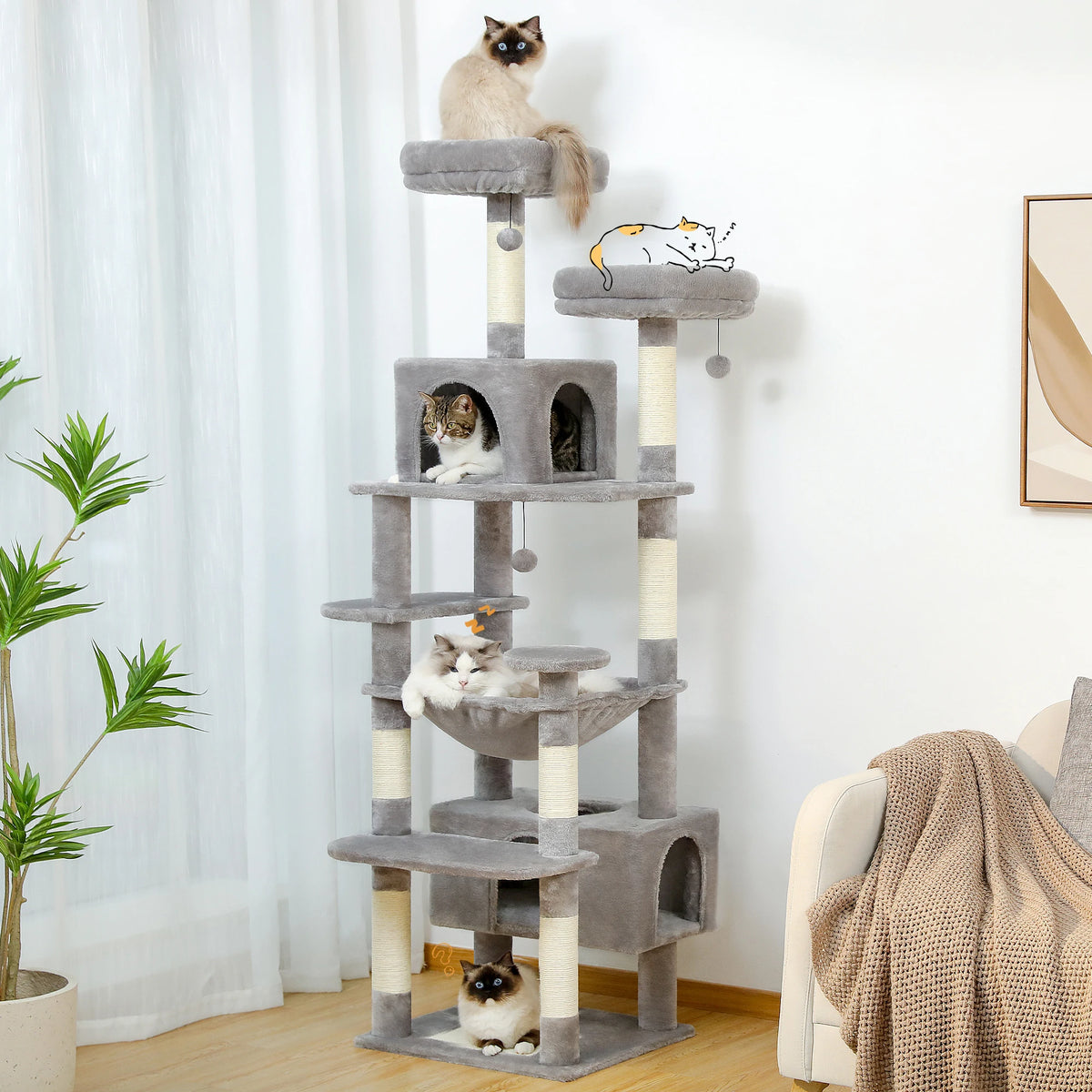 Pawz Road Cat Tree Tower With Sisal Scratching Posts
