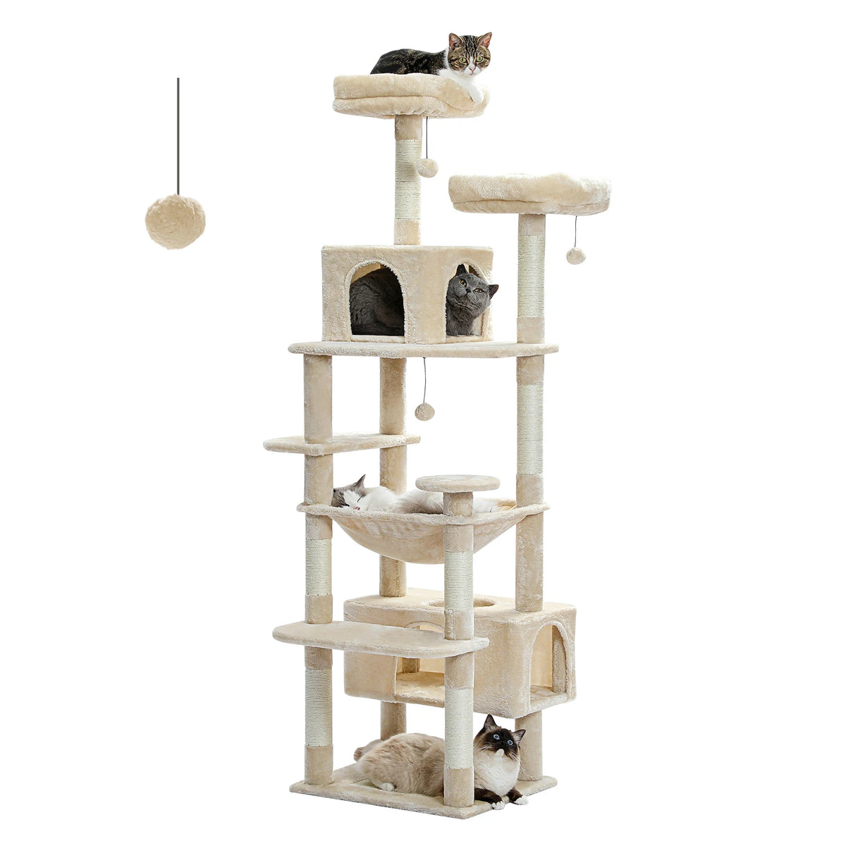 Pawz Road Cat Tree Tower With Sisal Scratching Post Hammock