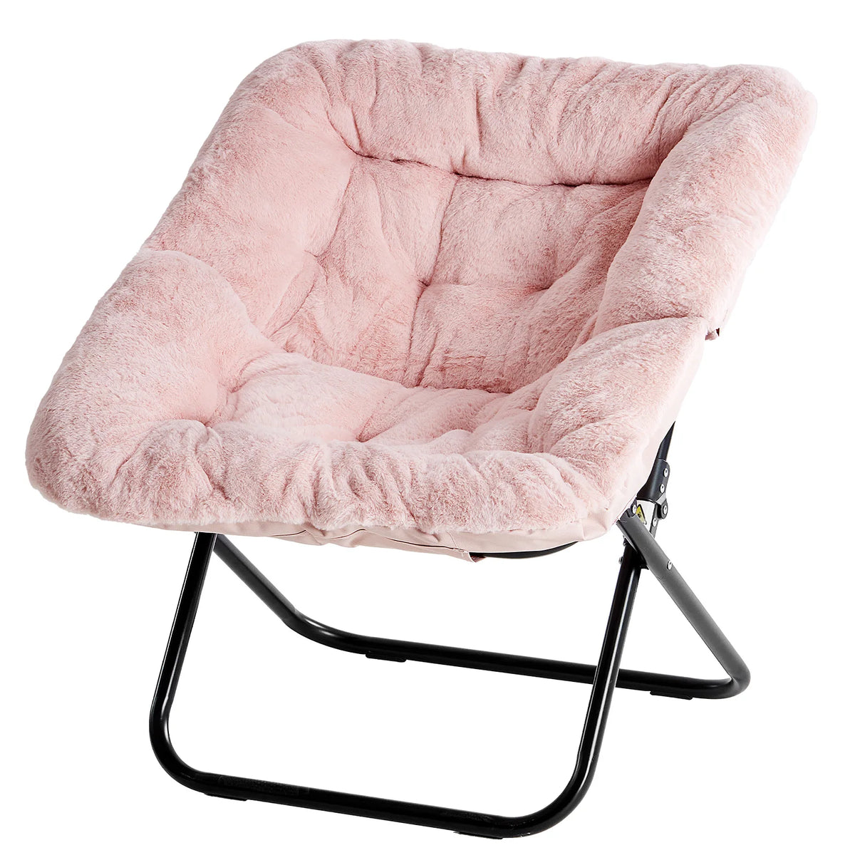 JHK Folding Lounge Saucer Chair With Padded Metal Frame