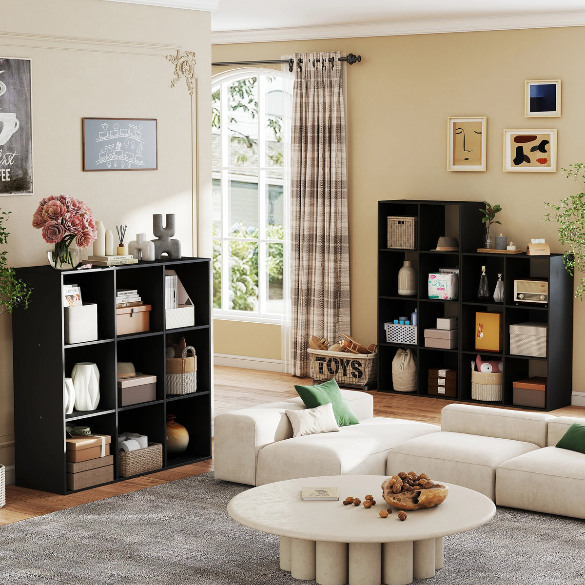 JHK Modern Wooden Storage Organizer Bookcase For Home Office
