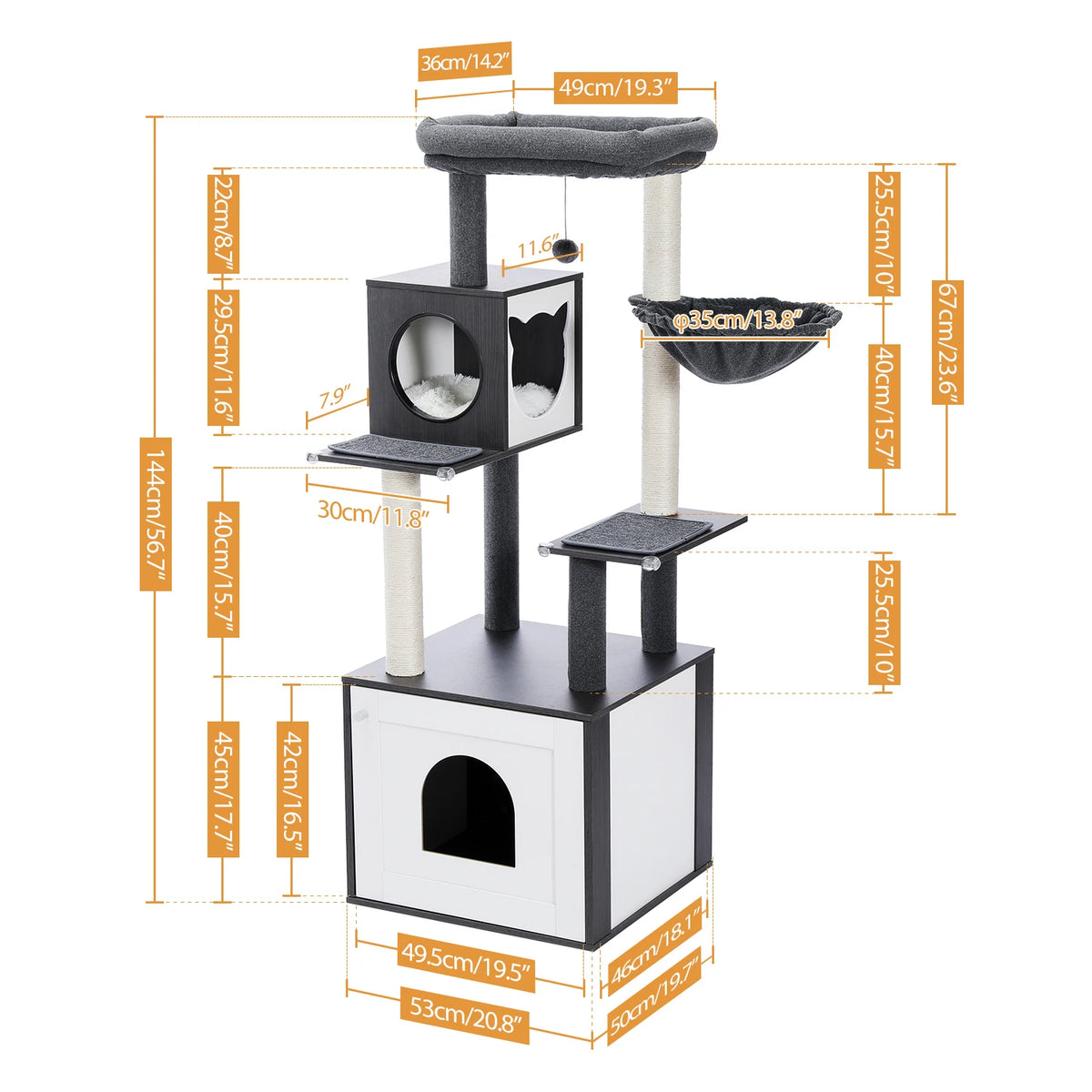 Pawz Multi Level Indoor Cat Tree Tower With Scratching Posts