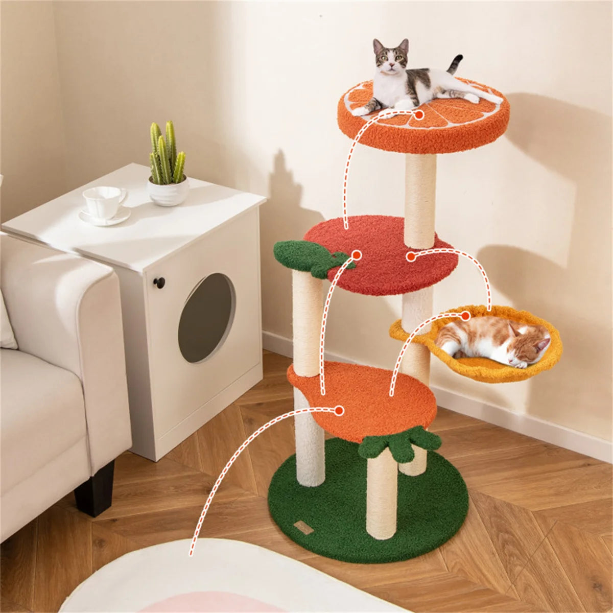 Four Layer Cat Tree Villa And Interactive Play Rest Center