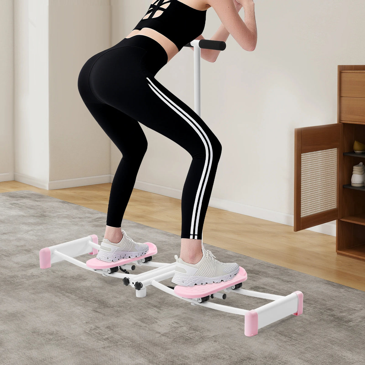 Pelvic Floor Muscle Fitness Equipment – Skiing Motion Simulator – Height Adjustable 32.68-38.59" – 220.46 lbs Capacity – Steel Frame – Foldable – Anti-Slip Pedals – for Legs Hips Core – Home Gym