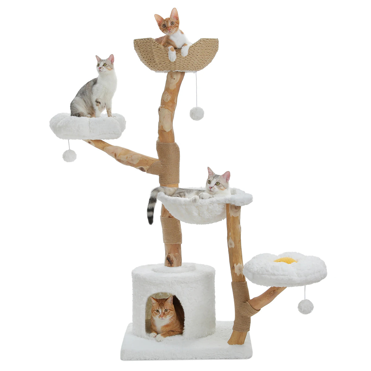 PAWZ Road Cat Tree Tower With Sisal Post And Basket