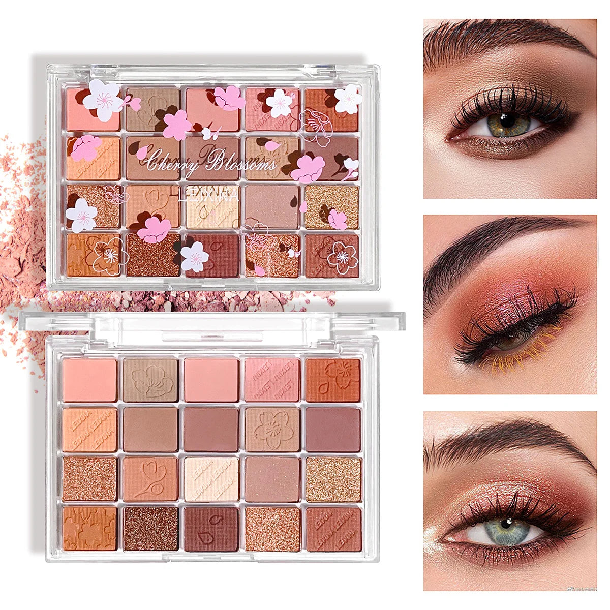 Cherry Blossom Eyeshadow Palette 20-Color Matte Glitter Long-Lasting